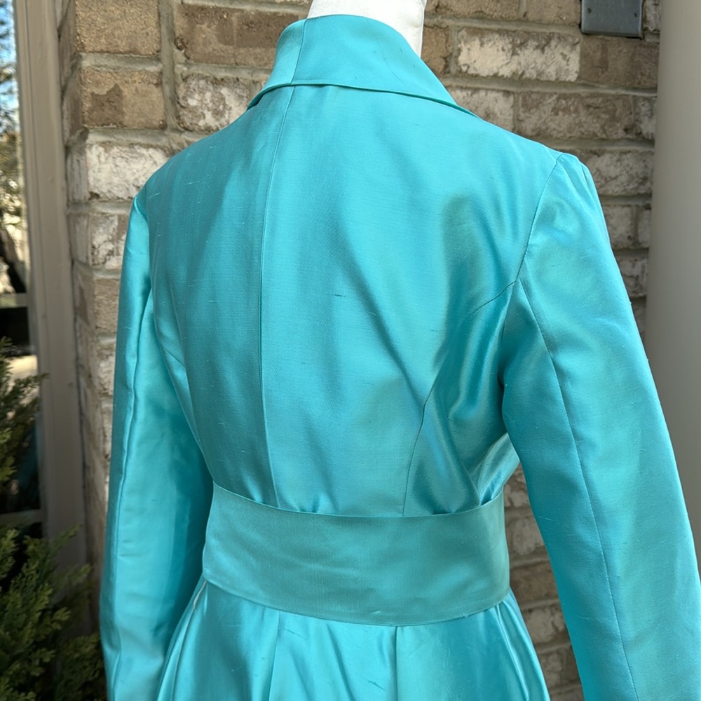Rasario Silk Turquoise Evening Gown / Mother of Bride Gown - Picture 8 of 16